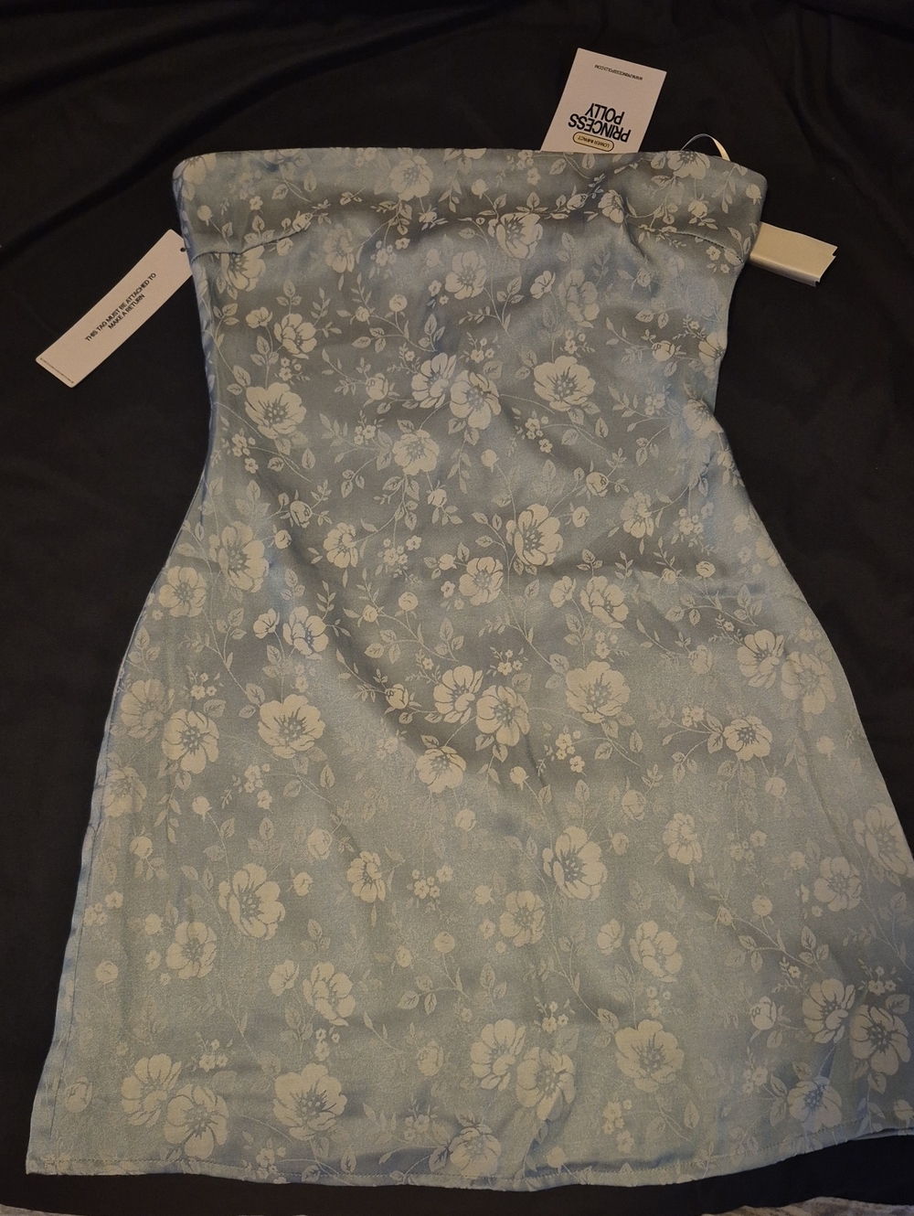 Princess Polly Light Blue Floral Strapless Mini Dress